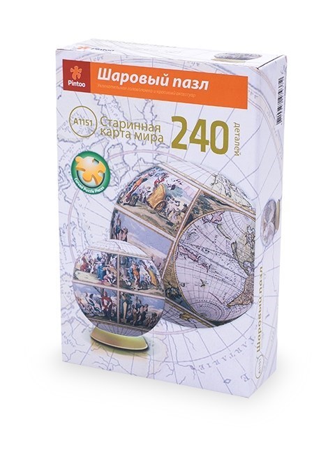 Шаровый пазл Старинная карта мира 240 деталей