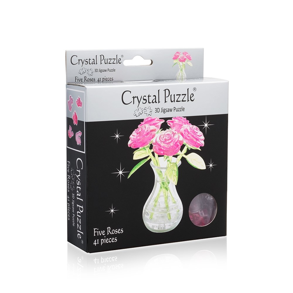 3D головоломка Букет в вазе розовый Crystal puzzle