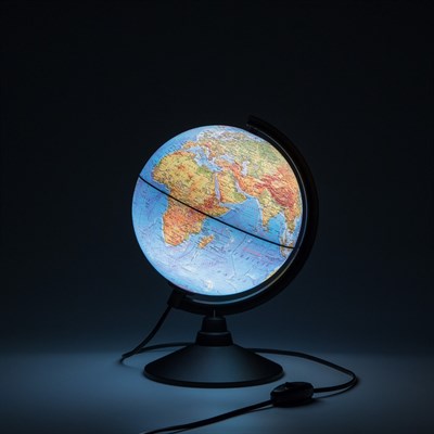 Глобус Земли физический 210 мм с подсветкой Классик - фото 9666