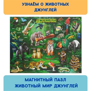 **Магнитный пазл.Животный мир джунглей