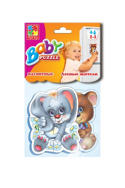 Мягкие магнитные Baby puzzle «Лесные жители»